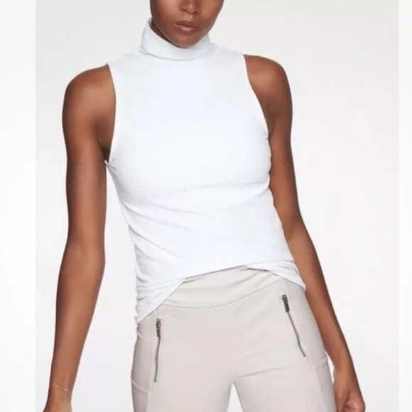 Athleta Flurry Ribbed Base Layer Sleeveless Mock Neck Tank Top - Picture 8 of 8